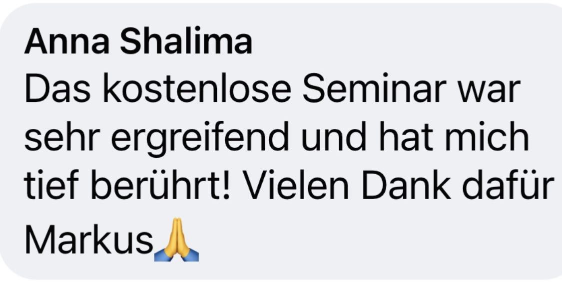Originales Feedback von Anna Shalima