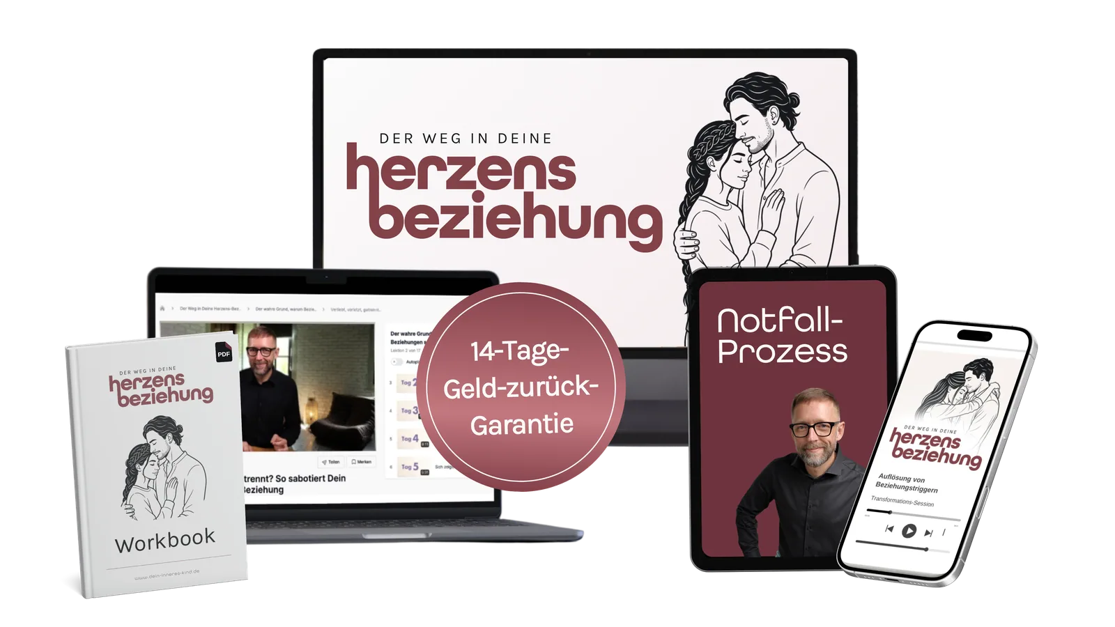 Das vollständige Programm Der Weg in Deine Herzens-Beziehung mit Modulen, Workbooks und Begleitung
