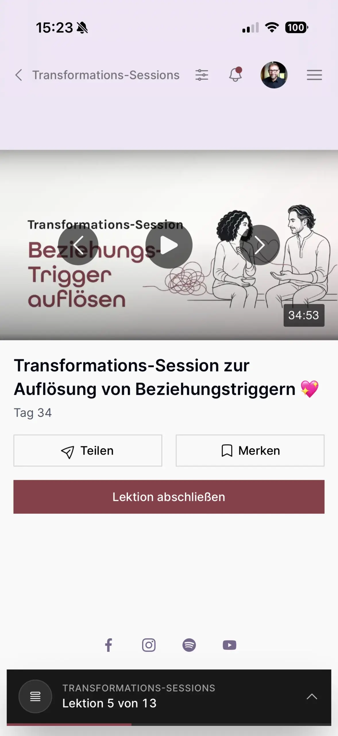 Lektion zur Auflösung von Beziehungstriggern