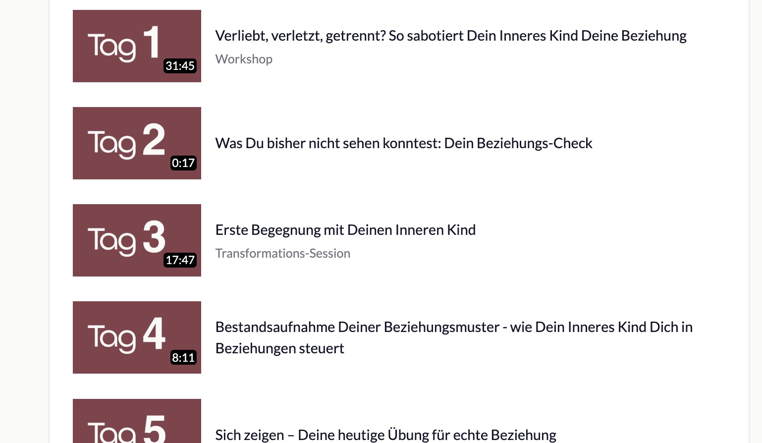 Lektionen eines Programmtags