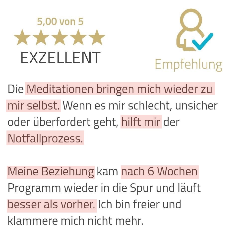 Originales ProvenExpert-Feedback: Die Beziehung kam nach sechs Wochen wieder in die Spur