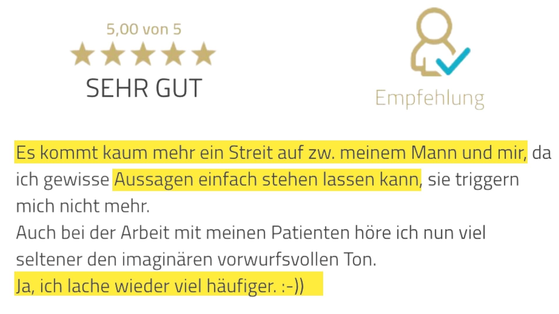 Originales Feedback: Kaum noch Streit und wieder häufiger lachen