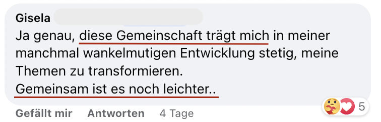 Gisela: diese Gemeinschaft trägt mich
