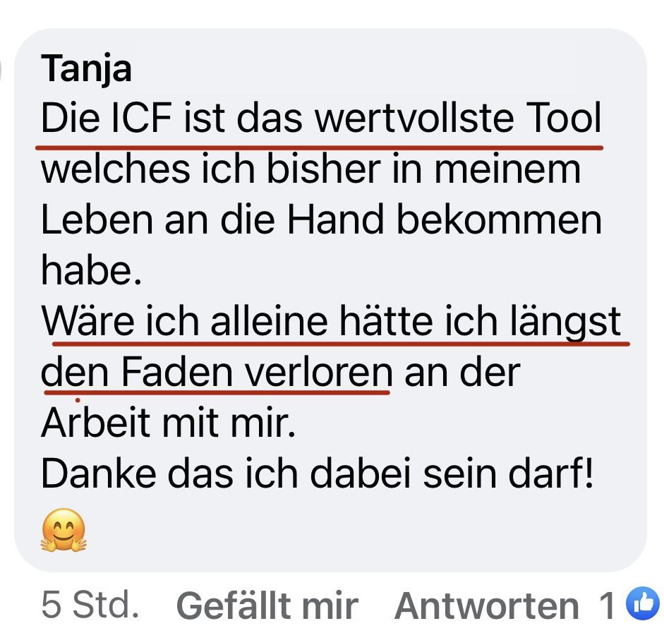 Tanja: Die ICF ist das wertvollste Tool, welches ich bisher in meinem Leben an die Hand bekommen habe