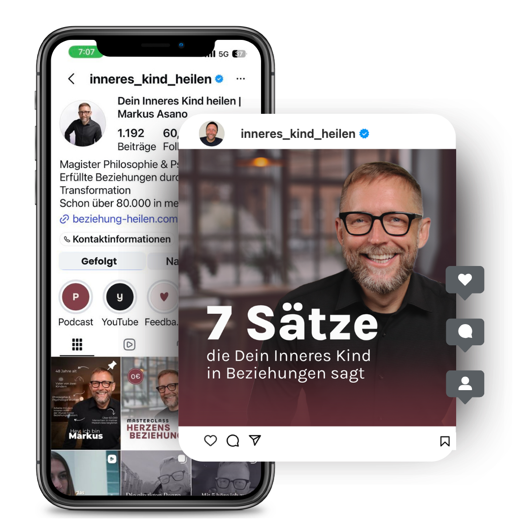 Instagram-Profil und Beitrag: 7 Sätze, die Dein Inneres Kind in Beziehungen sagt