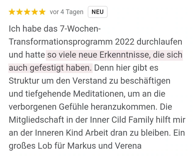 Originalrückmeldung: Erkenntnisse, die sich gefestigt haben. Hervorgehoben: so viele neue Erkenntnisse, die sich auch gefestigt haben