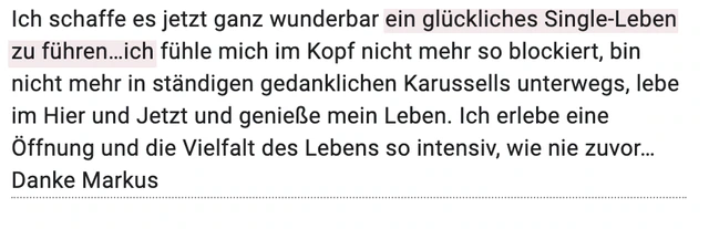 Originalrückmeldung: Mein Single-Leben genießen. Hervorgehoben: ein glückliches Single-Leben zu führen